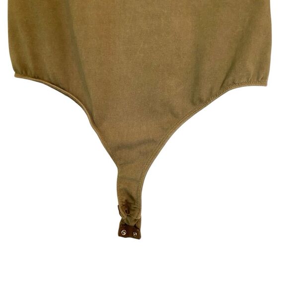 Elle Grey Piper Scoot Olive Green Fitted Short Sleeve Bodysuit Size Large - Picture 5 of 6